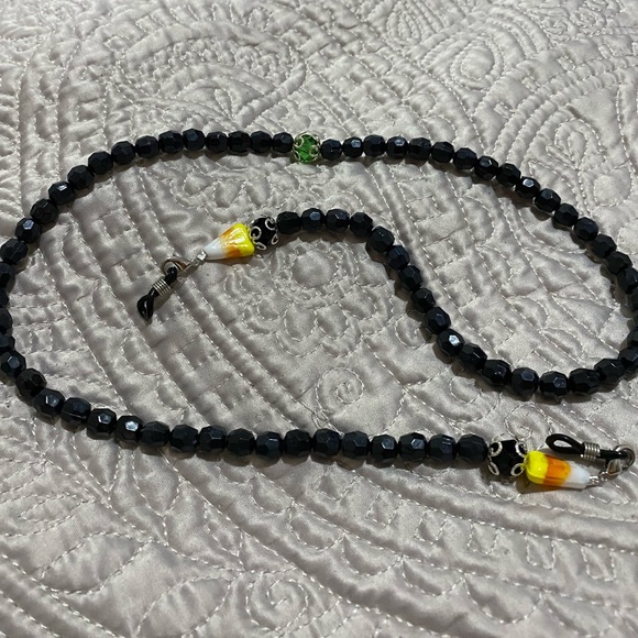 Halloween Candy Corn Eyeglass and Face Mask Chain (Handmade) - Picture 5 of 5
